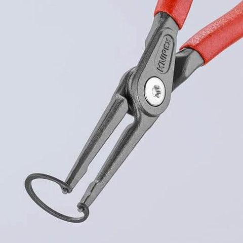 KNIPEX 8 Piece Precision Circlip Snap Ring Pliers Set For Internal And External Circlips With Slim Point Tips in use with snap ring