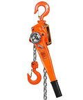 VEVOR manual lever chain hoist, 1-1/2 ton capacity, orange galvanized carbon steel, 360° rotating hook