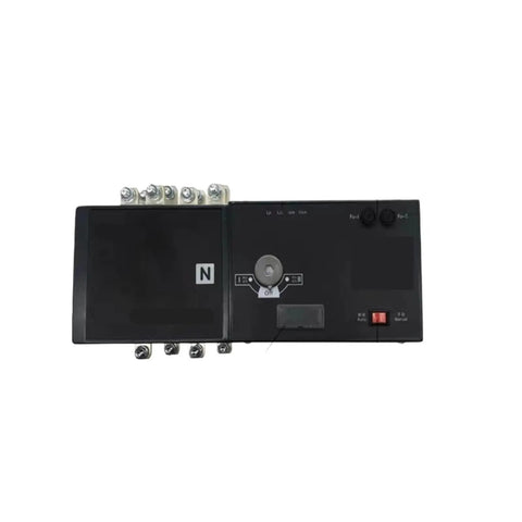 Dual Power Source Transfer Switch 32A 4P 400V AC, Fast Transfer Under 50ms, Stable Long Term Performance, Plug-And-Play Easy To Install And Maintain, Go-To Power Switching For Home Or Workshop, Wide Range of Applications on black housing