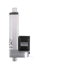 Straight Precision Electric Linear Actuator With Nema 17 Stepper Motor And Tb6600 Driver Kit side view showcasing aluminum body and motor.