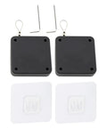 Automatic Retractable Door Closer Set Two Pack, Black ABS Plastic Self-Closing Cable Door Closers With Drawstrings, Easy No-Drill Install
