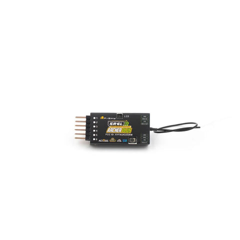 Archer Plus 6 SR6 Lite 2.4GHz Receiver for RC Airplanes and Drones with Anti RF Interference, compact design on white background