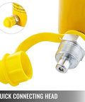 Mophorn 50T hydraulic cylinder with quick-connect head; yellow body and silver connector