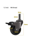 Heavy Duty Silent Rubber Swivel Casters Rock Solid Build 360 Degree Rotation M6 M8 M10 Mount Sizes Smooth Rolling Furniture Wheels For Desks Cabinets Appliances Roll Like Butter Daily shown with dimensions and M8 thread.