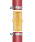 15 Piece Lead Free Brass 3/4 Inch PEX Straight Crimp Coupling Set For Plumbing Fittings with red tubing and clamps