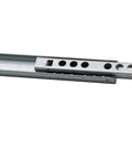 Full Extension Drawer Slides 1 Pair 8 To 16 Inch 17mm Wide Two Section Steel Cabinet Rails in silver close-up view