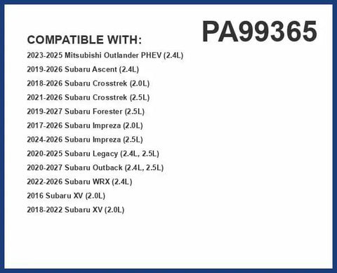 Compatibility chart for Engine Air Filter For Subaru Forester Crosstrek Outback Ascent Impreza Legacy And WRX 2017 To 2025