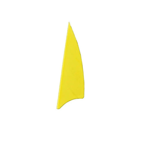 2 Inch Shield Shape Turkey Feather Fletching Left Ring For Hunting And Target Practice, Top Notch Pro Grade Yellow close-up