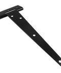 Badass Heavy Duty Iron Barn Door Hinges With Screws, 2 To 8 In Steel Pivot Plates For Wooden Gates And Sheds, Smooth Swing Built Tough, Killer Hardware You Absolutely Love. Close-up of a black iron barn door hinge with a pivot.