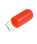 Top Shelf Red Rubber End Caps 50 Pack snug 6mm tube plug showing inner diameter for screw thread protectors.