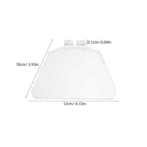 4 Piece Bench Grinder Eye Shield Replacement Panels For 6 Inch Grinders with dimensions in centimeters and inches