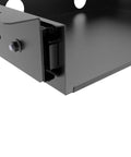 Level Up Your Desk Space With This Smooth Glide Under Desk Storage Shelf Featuring Built In Cable Management Tray for smooth sliding function.