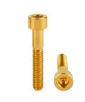 Titanium Allen Bolts M6x35mm For Bicycle Headset Stem Top Cover Screws Hex Head Titanium Alloy TC4 Anti Corrosion 5 Pack Gold Finish