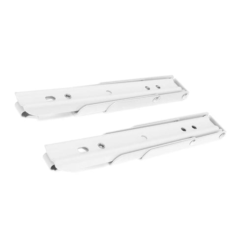 Folding Shelf Bracket Two Pack Spring Loaded Wall Mounted Shelf Support in cold rolled steel, heavy duty space saving hardware, 195x30x15 mm