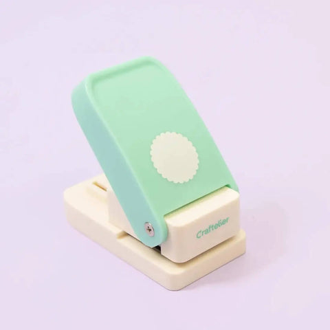 Multimaterial Scalloped Circle Punch For Card Making Scrapbooking And DIY Craft Projects Cuts Photo Paper Cardstock Acetate And More For Notebooks Planners And Albums 2.54 Cm Diameter Turquoise