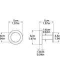 Heavy Duty Black Stainless Steel Wall Hook dimensions diagram showing sizes and shapes for jackets, backpacks, and gear.