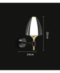 Straight Up Modern Led Wall Sconce With Soft Glowing Acrylic Shade lights up bedroom, 28cm high, 14cm wide, stylish design.