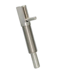 Kickass M10 Stainless Steel Indexing Plunger With Ergonomic L Handle Lever spring-loaded locking pin side view close-up.