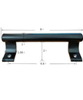 Front view of eight inch aluminum alloy sliding door handle for modern decor and elegant interiors with dimensions shown.