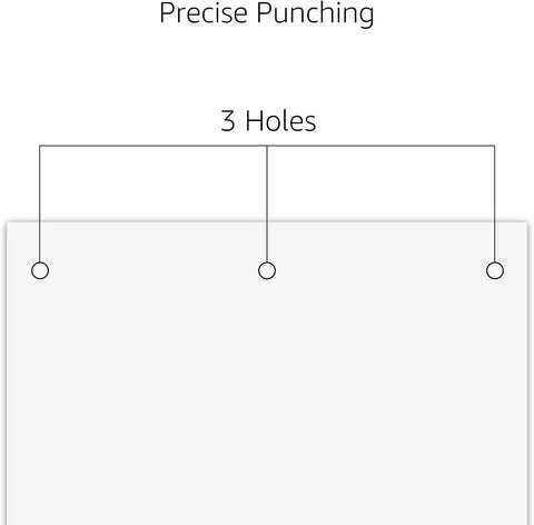 Diagram showing precise three-hole punching for standard paper with 9/32" holes, used in Three Hole Punch For Office And Home Use.