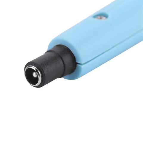 Close-up of Needle Type Electric Hot Wire Foam Cutter Pen's power connector, 10cm Cutting Wire, Foam Cutting Tool With Power Supply, US Plug