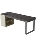 Top Shelf Standing Desk With Sleek Smoky Matte Paint Boss Ready Computer Workstation featuring roomy monitor ledge and storage cubby.