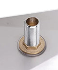 Heavy Duty 304 Stainless Steel Glass Rinser And Pitcher Washer showing chrome threaded hose connector and golden base fitting.