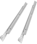 Two Pack Heavy Duty Drawer Sliders Replacement Rails, 14 Inch cold rolled steel, smooth operation, silver rails angled view