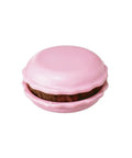 Sweet N Sharp Macaron Sharpener And Needle Minder Raspberry For Precise Sewing, Easy Needle Care, Quick Fixes On The Fly, Compact Crafting Tool For Quilters And Stitchers, Keeps Points Sharp And Shafts Smooth. Pink macaron-shaped sewing tool with magnetic needle minder