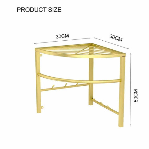 Space Saving Corner Clothes Rack For Laundry Room And Closet, Mounted Garment Organizer, gold finish, dimensions 30x30x50cm