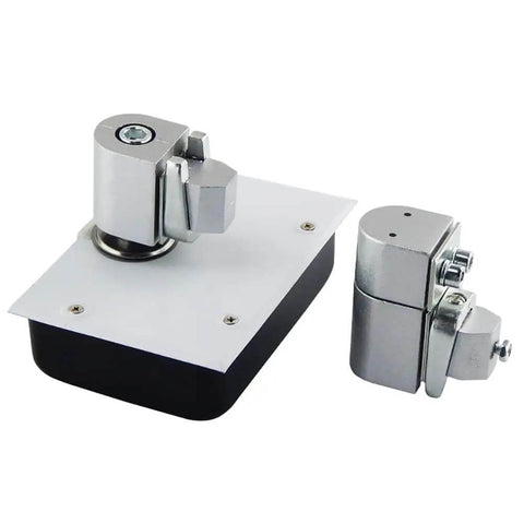 Heavy Duty Glass Door Pivot Hinge Kit 120kg Load Hidden Hinges Any Angle Positioning Self Closing Cafe And Restaurant Door Built To Last With 2 Stage Speed Regulation Floor Spring 1 Set shown in parts