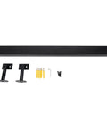 Tough As Nails Flush Wall Mount Handrail Made From Premium Stainless Steel, black finish with mounting brackets and screws.