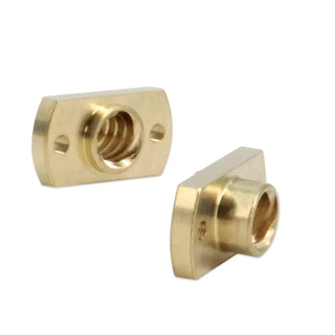 Close-up of Six Pack Brass T8 Nut For 8mm Trapezoidal Lead Screw 2mm Pitch 8mm Lead Ender 3 CR10 Series Z Axis CNC 3D Printer Parts
