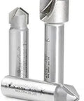 Carbide Tipped V Groove Router Bit Set For Aluminum Shaping 90 Degree 108 Degree And 135 Degree Angles Three Piece Model AMS147