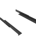 Adjustable Four Post Server Shelf Rails For Network Cabinets Rock Solid Cold Rolled Steel Mount Brackets viewed from above.