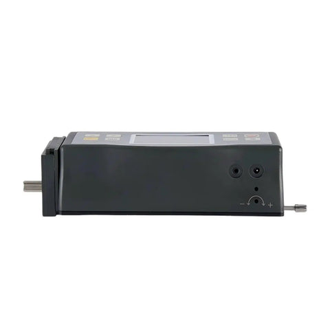 No Sweat Portable Surface Roughness Tester Ra Rz Gauge Digital Texture Measuring Instrument showing side view with buttons and ports.