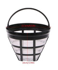 Dead Simple Nylon Coffee Filter For Home Brewing Reusable Barista liquid strainer, 11.5cm diameter, heat resistant, black mesh.
