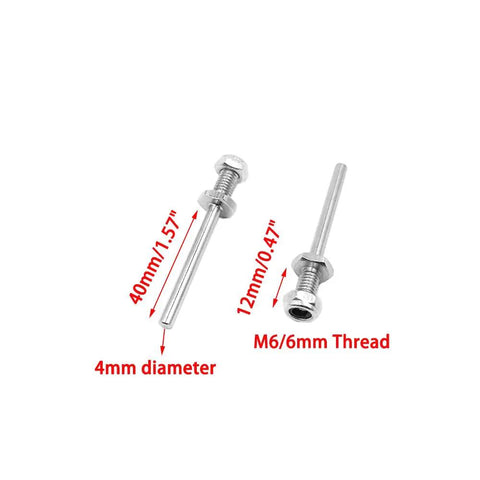 4 Pack RC Airplane Wheel Axles Steel Shafts With Nuts 4mm Diameter Landing Gear Drive Shafts For RC Planes Helis DIY M6x4x40mm