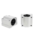 Rock Solid SC25UU Linear Motion Ball Bearing Slider Bushing For CNC Mills And 3D Printer Rail Shaft Upgrade, front and side view.