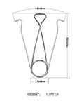 Metal hook dimensions for Bombproof Stainless Steel Water Bottle With Hanging Hook For Outdoor Adventures, 350ml, 500ml, and 750ml capacity.