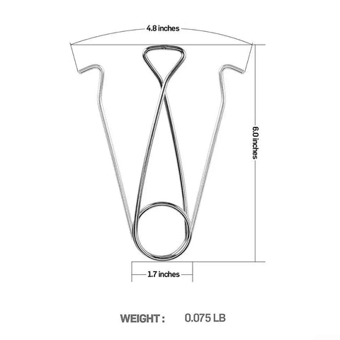 Metal hook dimensions for Bombproof Stainless Steel Water Bottle With Hanging Hook For Outdoor Adventures, 350ml, 500ml, and 750ml capacity.