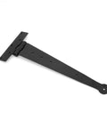 12 Inch Black Iron T Strap Hinge For Indoor Outdoor Use, Rust Resistant Powder Coated Bean Tee Hinge With Screws, Decorative