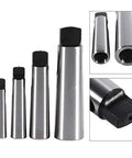 MT2-MT3 Morse taper reducing sleeve set in 45 steel; four pieces with tapered ends