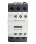 Front view of Built Tough Three Pole 30 Amp AC Contactor with 110 120V Coil, Normally Open and Normally Closed Contacts, DIN rail mount