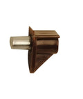 Top Tier Brown Shelf Support Pegs Drop Right Into 5mm Holes For Bookcases And Cabinets, a close-up of a single steel-plastic peg.