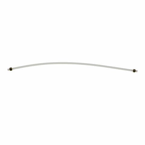 High Temp PTFE Hose 2x4 mm by 290 mm with Bushings for DeLonghi Coffee Machines shown from side angle