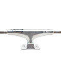 Polished Hollow Light Skateboard Trucks 147mm Pro Grade front view showing hollow axles and kingpins with forged baseplates.