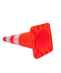Heavy Duty 28 Inch Traffic Cones Set Of 12 PVC Safety Cones For Roads Parking Lots And Construction Sites Orange With Reflective Tape Weighted Hazard Markers Field Markers And Barriers For Smart Traffic Guidance lying on side displaying base
