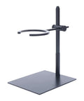 Level Up Your Morning Pour Over Coffee Dripper Stand With Height Adjustable Aluminum Stand, lightweight black metal structure.