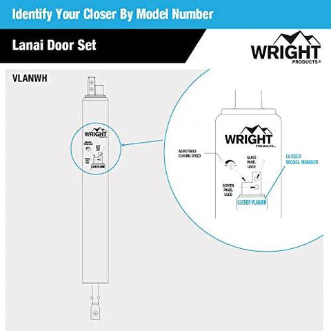 Corrosion Resistant Screen Door Hardware Kit With Pneumatic Closer And Push Button Latch For Out Swinging Doors No Lockout Feature Includes Hold Open Washer And Jamb Bracket White diagram